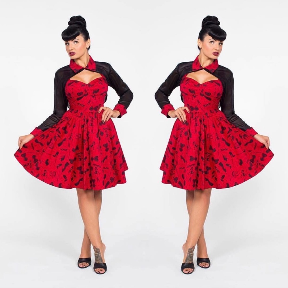 Pinup Couture Red and Black Fetish Vera Dress